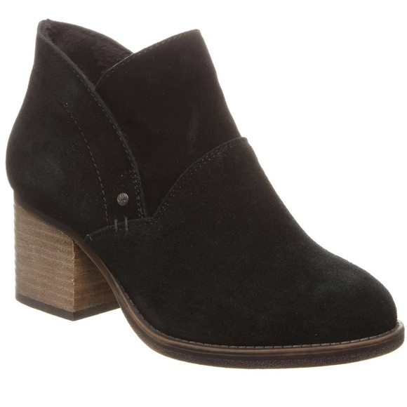 BearPaw Shoes - Black Onyx Suede Ankle Boots by BearPaw